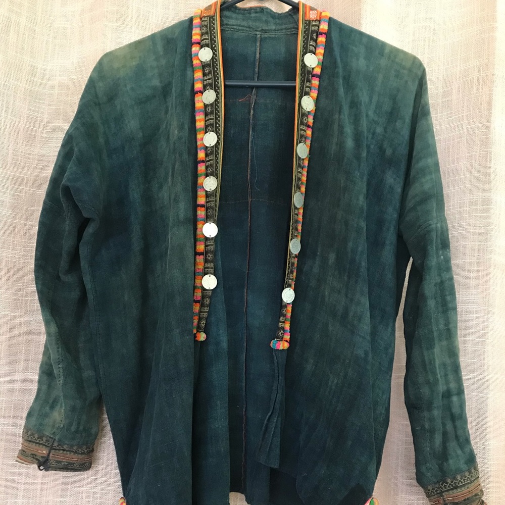 Hand dyed indigo jacket from Vietnam